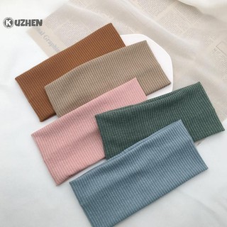 KUZHEN Mới Nữ Chắc Chắn Bên Rộng Dệt Kim Cho Bé Gái Đơn Giản Đa Năng Màu Trơn Rửa Mặt Yoga Thể Thao Giải Trí Dây Buộc Tóc Co Giãn HOT