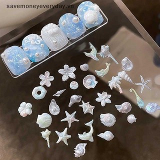 Khuôn móng silicone 3D hoa loa kèn ốc san hô sao biển tự làm