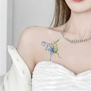 Nhãn dán hình xăm đầy màu sắc hình bướm tươi