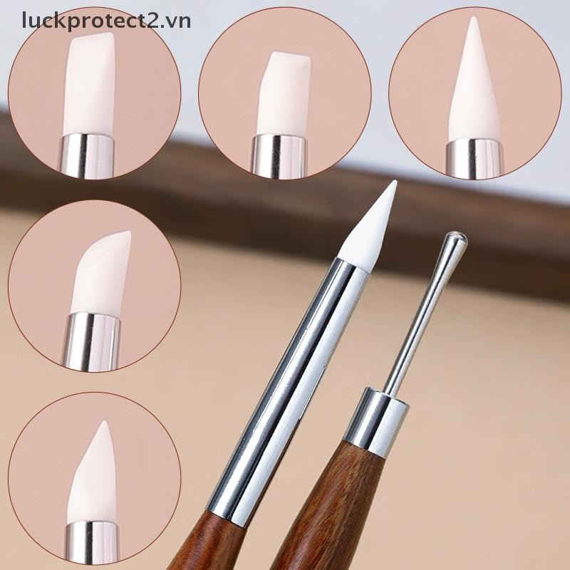# luckpro # 1 / 5 Cái Bút ép silicon hai đầu Bàn chải vẽ tranh hoa Đồ dùng làm móng tay Khắc keo Diy Mẹo làm móng tay Công cụ nghệ thuật làm móng tay.