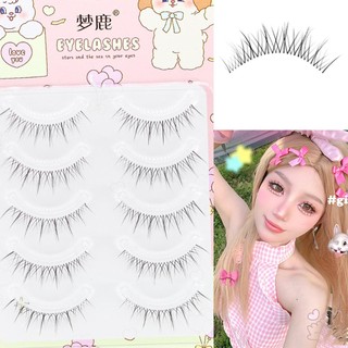 IOIIK 5 cặp-- Lông mi giả tiên phong cách truyện tranh siêu nhẹ như lông vũ - Mô phỏng tự nhiên cong mềm giúp đôi mắt trông to rõ hơn - Lông mi giả thân chỉ cá trong suốt đeo êm ái
