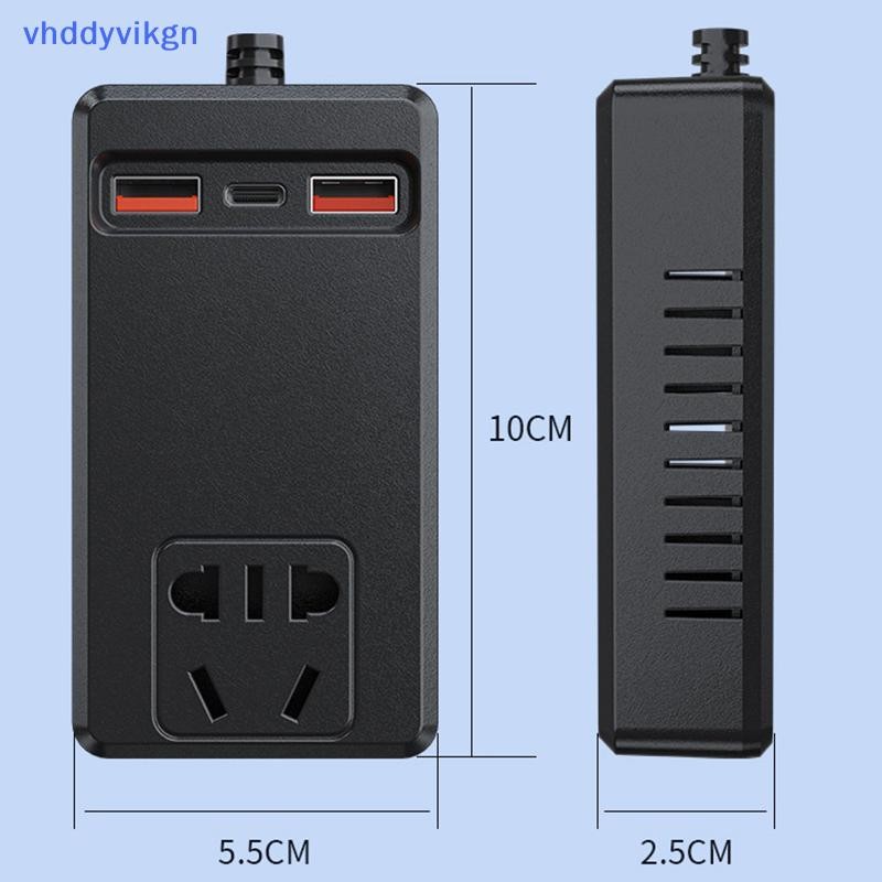 VHDD Universal 150W Biến tần ô tô 12V / 24V sang 110V / 220V Bộ chuyển đổi nguồn tự động USB Type C Sạc biến tần ô tô cho VN