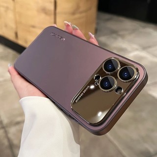 Ốp điện thoại cửa sổ lớn mờ nâng cao cho iPhone 16 15 14 13 12 11 Pro Max chống sốc bảo vệ camera chống rơi bìa cứng