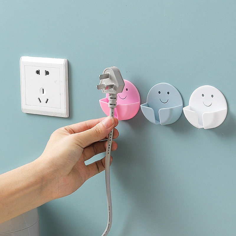 1 / 4 Cáp Dữ Liệu Sạc Điện Cắm Ổ Cắm Móc Không Đục Lỗ Cắm Giá Đỡ Móc Cười