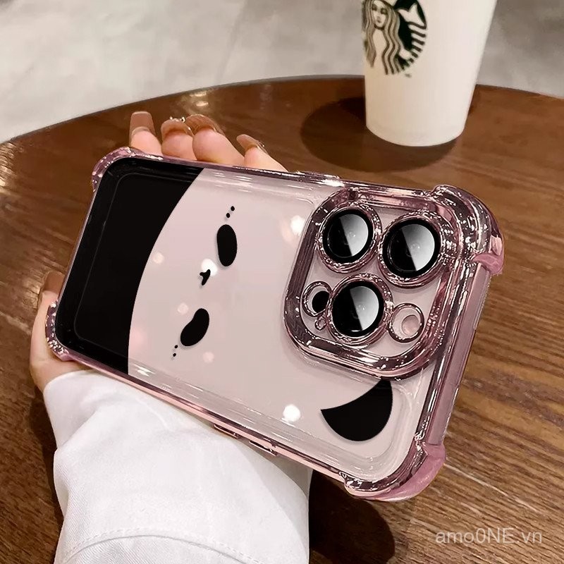 Ốp điện thoại biểu cảm Panda cho X8A X7A X6 X5 X6S X6B X9B X9A X8 X7 4G 5G Honor 70 90 200 Pro Huawei Nova 12S 7 SE Bảo vệ bốn góc
