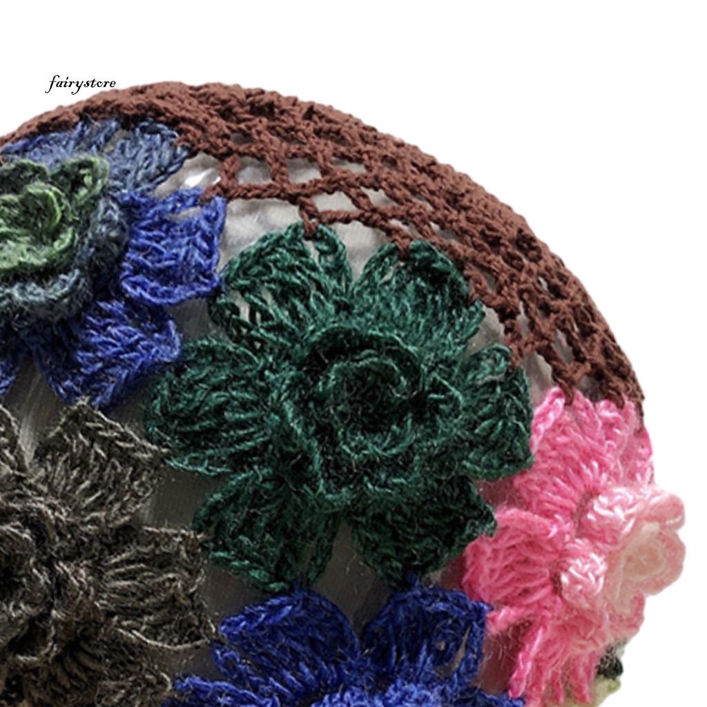 Fairystore| Mũ đan mùa đông Mũ thời tiết lạnh Thời tiết rỗng sành điệu Mũ beanie dệt kim cho nữ Mũ che nắng nhẹ cho du lịch ngoài trời