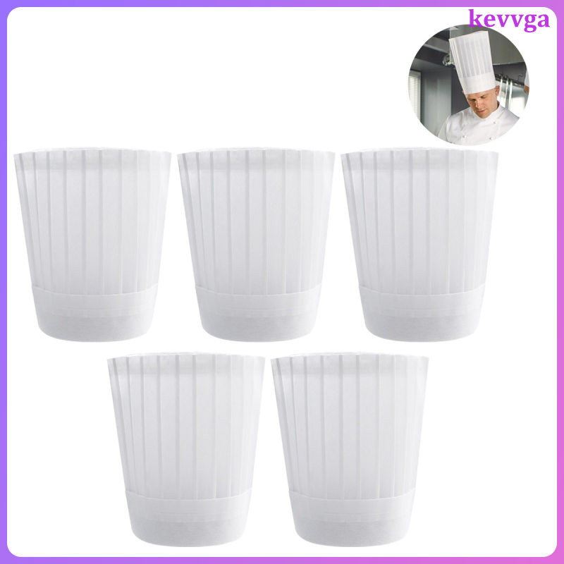 Nấu Ăn Máy Chủ Thực Phẩm Dùng Một Lần Mũ Đầu Bếp Có Mũ Cho Nam Nhà Bếp Làm Việc Đa Năng Trẻ Em Và Nữ 5 Chiếc kevga