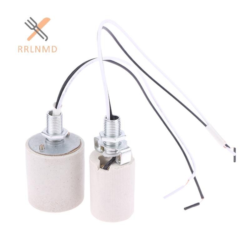 RRLNMD E14 / E27 Giá đỡ đèn vít bằng gốm Bộ chuyển đổi chịu nhiệt Đèn LED Sử dụng tại nhà Ổ cắm tròn cho đế bóng đèn có cáp MỚI