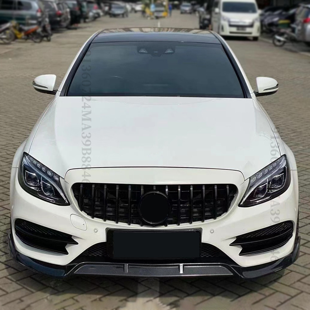 Lưới tản nhiệt cản trước phong cách GT GTR, Dành cho Mercedes W205 Benz C class C205 S205 A205 C43 2014 2015 2016 2017 2018 2019 2020 2021 2022 Hood Đầu vào lưới điều chỉnh phụ kiện