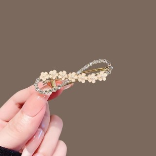 MAUROPOLI [Sẵn Sàng] Kẹp Tóc Nơ Hoa Ngọc Trai Nữ Phong Cách Mới Tính Khí Bên Nổ Kẹp Mặt Trước Tóc Gãy Mỏ Vịt