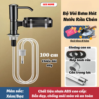 Bộ Vòi Bơm Hút Nước Rửa Chén Kèm Giá Để Đồ Gắn Bồn Rửa Bát Bằng Nhựa ABS Cao Cấp Với Ống Dẫn Silicon 100cm Tiện Dụng