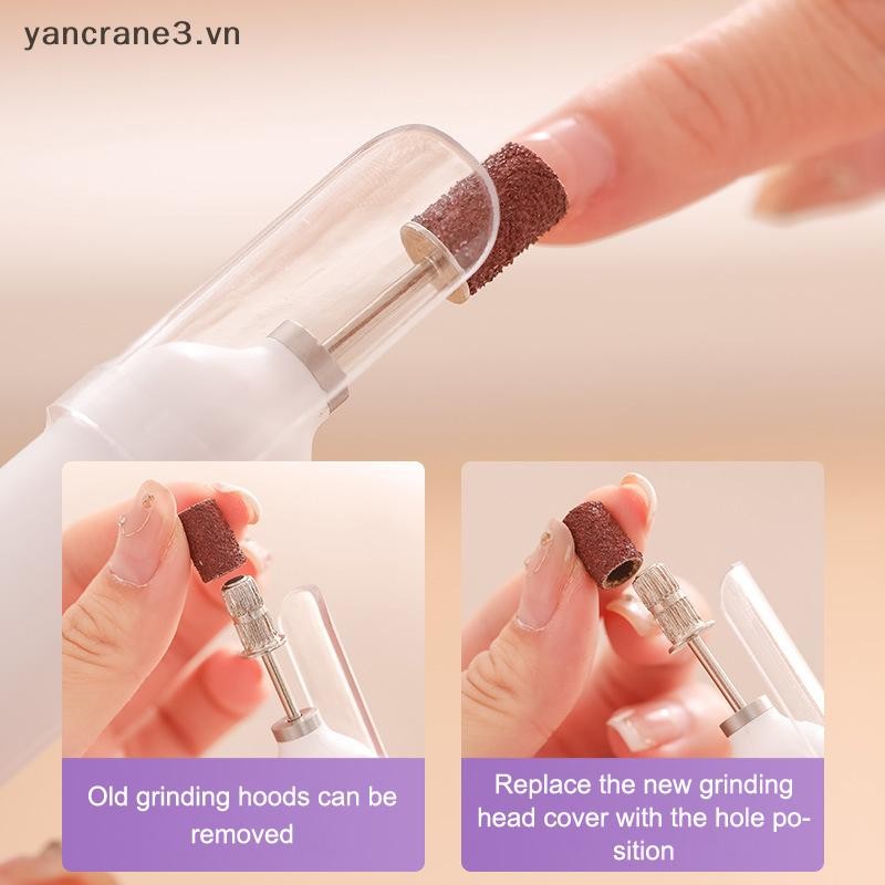 {YAN} Máy khoan móng tay điện 2 trong 1 có thể sạc lại Dụng cụ mài đèn móng tay Dụng cụ phay Bộ chà nhám móng tay đánh bóng mạnh mẽ {ya}