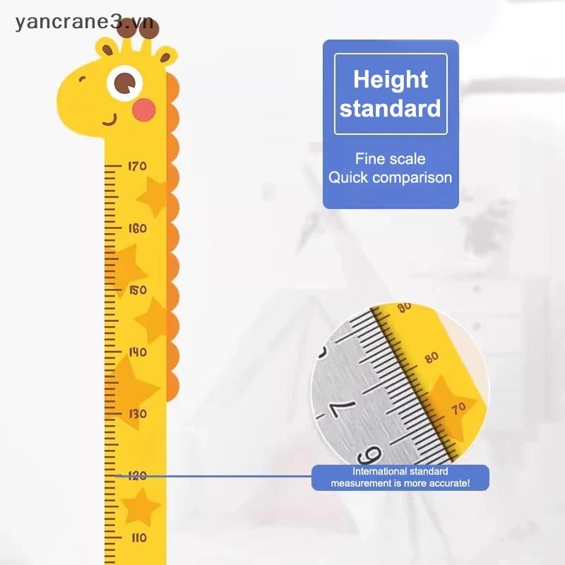 {YAN} Nhãn dán chiều cao hoạt hình dễ thương Hươu cao cổ treo tường Đo chiều cao cho phòng trẻ em Trang trí mẫu giáo {ya}