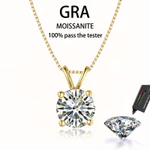 [Đi kèm với chứng chỉ GRA] Vòng cổ Moissanite thật 1CT, Mặt dây chuyền vòng cổ kim cương nữ bạc S925 thời trang — ảnh 1