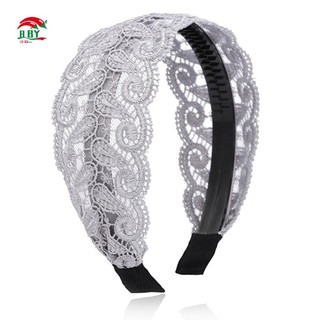 Băng đô nữ có răng chống trượt Mũ đội đầu tạo kiểu ren bên rộng