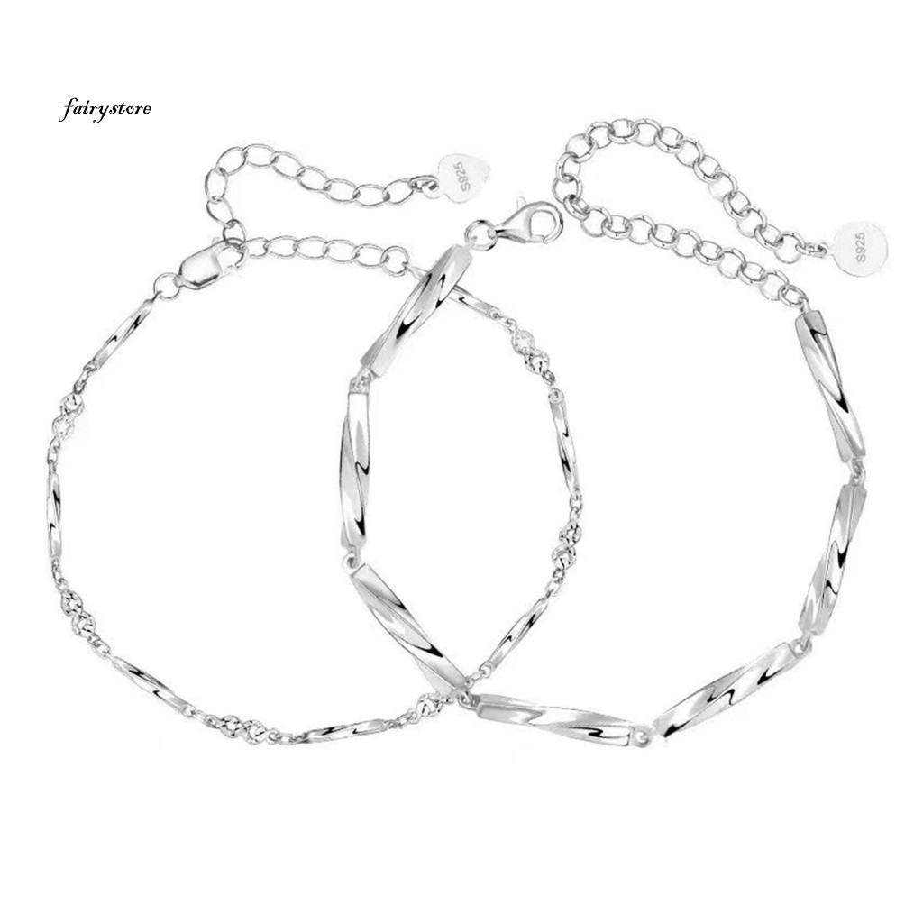 Fairystore| Tình Yêu Cặp Đôi Vòng Tay Đồng Đơn Giản Vòng Tay Cặp Đôi Có Thể Điều Chỉnh Chiều Dài Nhẹ Quà Tặng Tình Yêu Unisex Cổ Tay Trang Sức Đông Nam Á Người Mua Yêu Thích