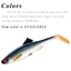 DARON Mô Phỏng Mồi Câu Cá, Mồi Mắt 3D Shad Mềm Swimbait, Chìm Mềm Mồi Hành Động Thực Tế Silicone T Tail Mồi Mềm Bass Câu Cá