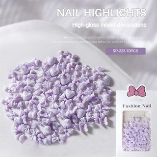 70PCS/1Túi Trang Trí Móng Tay Nơ Băng Cao Cấp Màu Kẹo Đơn Giản Nơ Nhựa Charm Trang Trí Móng Tay Dụng Cụ Làm Móng Cho Cửa Hàng Làm Móng