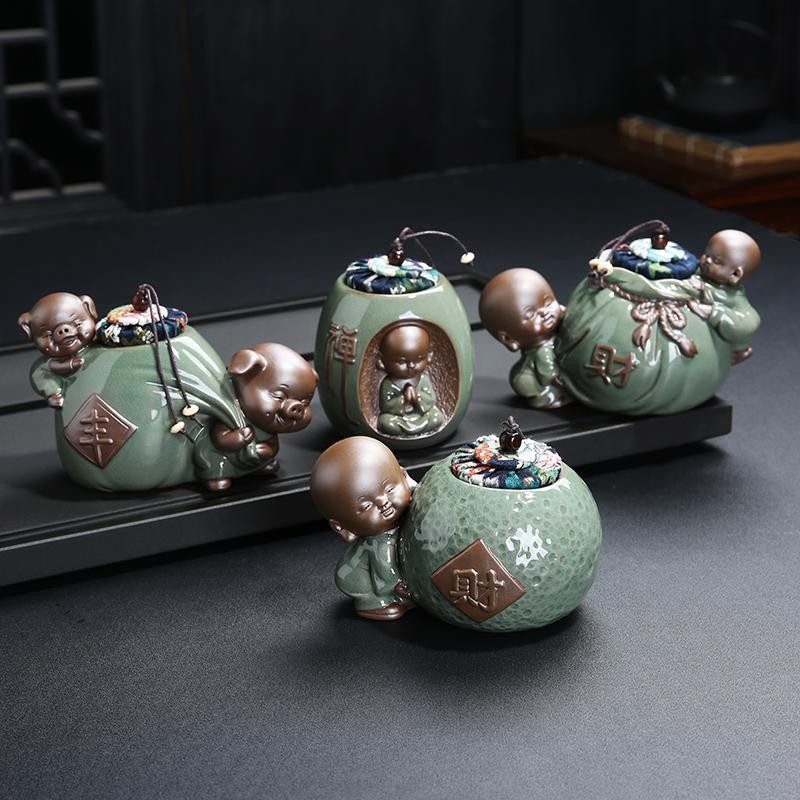 Trà Pet Little Monk Stoneware Đất Sét Tím Độc Đá Có Thể Nâng Cao Trà Pu 'er Nhỏ Trà Đen 5.30 Sáu Quý Ông Boutique Kín Có Thể