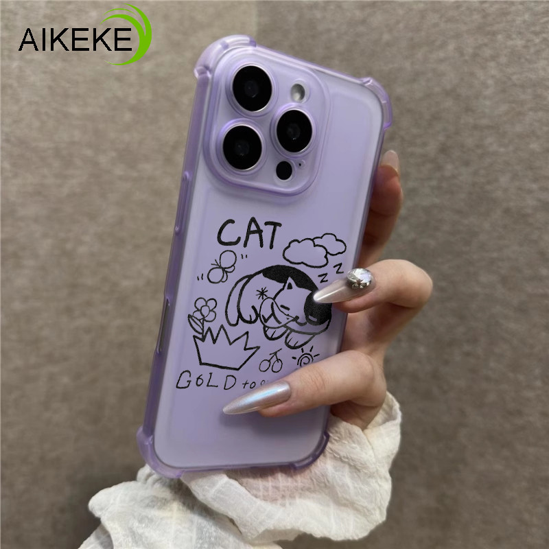 Ốp Điện Thoại Cho Honor 400 Lite Power X70i X60 GT Pro 5G 4G Ice Mist Matte Linear Kitten Ốp Lưng Hoa Dễ Thương Đơn Giản Bướm Mềm AirBag Vỏ Chống Sốc
