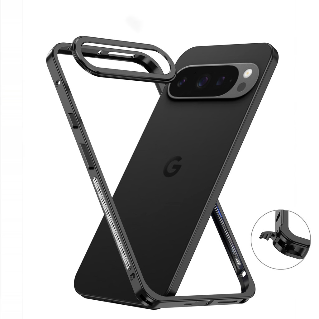 Dành Cho Google Pixel 8 9 10 Pro XL 9A 9pro Khung Hợp Kim Nhôm Hàng Không Ốp Lưng Điện Thoại Ống Kính Kim Loại Tản Nhiệt Vỏ Chống Sốc