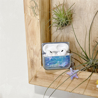 Ocean Star + Mặt dây chuyền cho Airpods 1 / 2 3 Pro Pro Pro2 Airpods4 Bộ tai nghe Vỏ bảo vệ Bluetooth không dây Air Pods Pro 3 4 Vỏ bảo vệ tai nghe