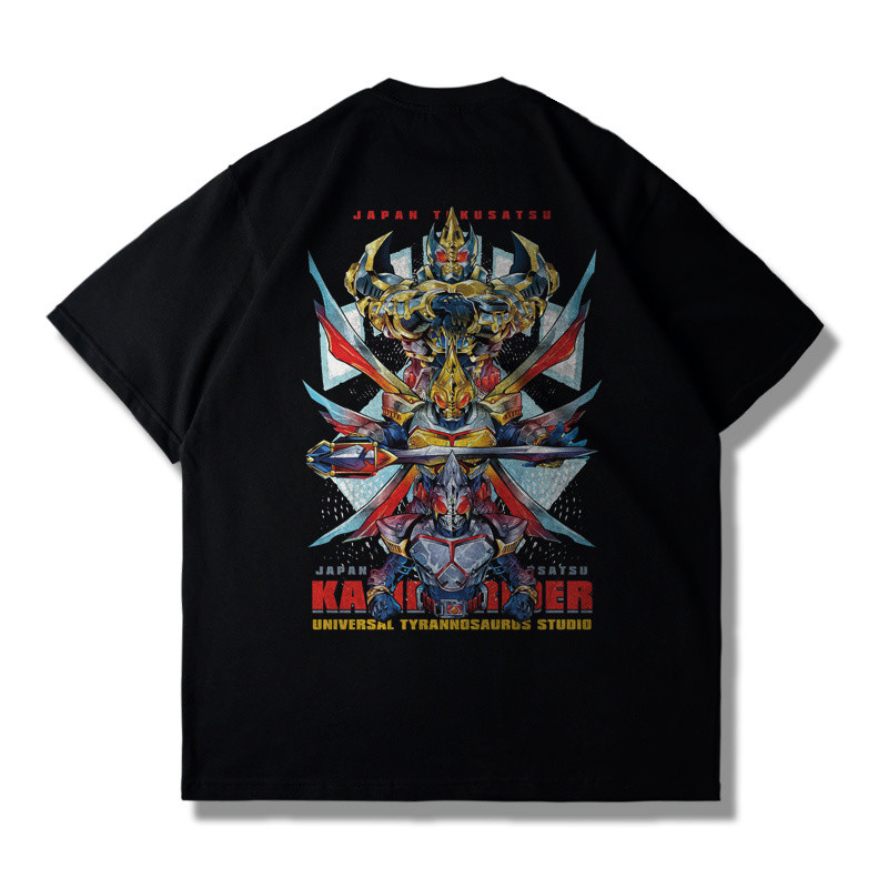 Kamen Rider Kamen Rider Joint Áo thun ngắn tay in hình dáng rộng mùa hè