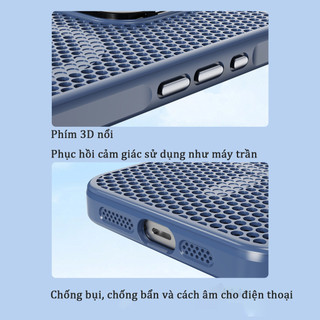 Ốp lưng iPhone chống sốc tích hợp giá đỡ camera tản nhiệt hỗ trợ sạc không dây từ tính cho iPhone 13 14 15 16 17 Pro Max
