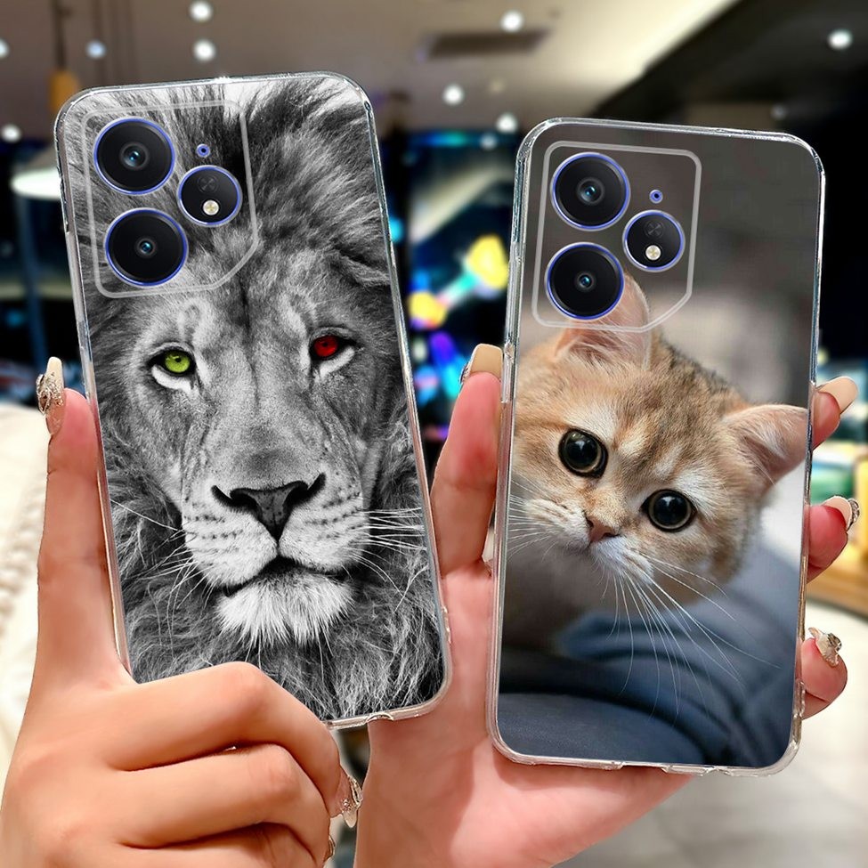 Trong Suốt Cho Realme Neo 7 RMX5060 Dành Cho Realme Neo7 Ốp Lưng Bướm Sang Trọng Tình Yêu Thời Trang Hoa Thoáng Mát Đẹp Trai Sư Tử Sơn