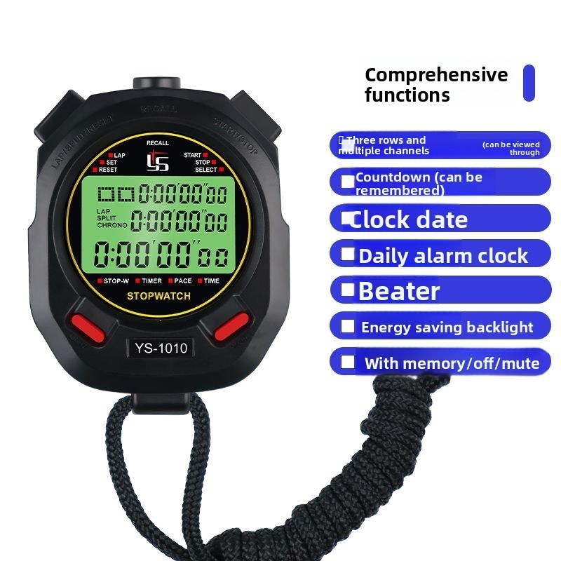 Đồng hồ bấm giờ chronograph kỹ thuật số cho huấn luyện thể thao và chạy ngoài trời