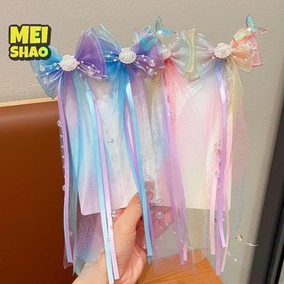 MeiShao 1 Đôi Đuôi Cá Puprle Ruy Băng Bé Nàng Tiên Cá Ăn Mặc Kẹp Tóc Bé Gái Nơ Hoa Kẹp Tóc Phụ Kiện