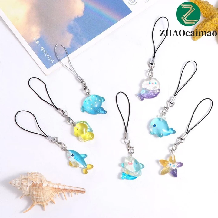 Dây điện thoại cá ZHAOCAIMAO, Dây treo điện thoại sao biển, Dây điện thoại di động Dây buộc ngựa biển Cá voi Dây điện thoại di động Quà tặng
