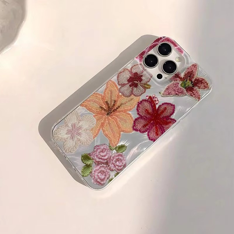 Vỏ Cho Realme Note 60 50 C67 C63 C65 C53 C55 C35 C51 C15 5i C21Y C11 C25 8 8i 6i 5 10 C20 5S C33 C30 Hoa Ngọc Trai In Sáng Bóng Sợi Lông Vũ IMD Laser Vỏ Cứng Chống Sốc
