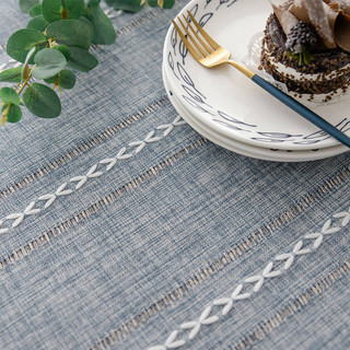 Ins Cô Gái Trái Tim Vải Lanh Cotton Khăn Trải Bàn Nhỏ Tươi Vuông Tua Rua Khăn Trải Bàn Hình Chữ Nhật Học Sinh Vải