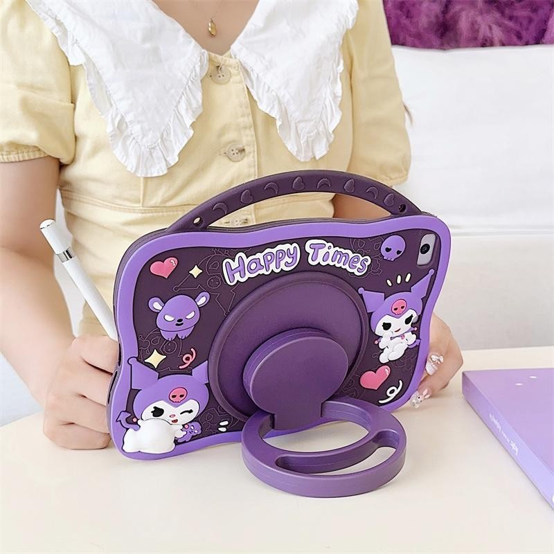 Ốp Lưng Tương Thích Cho Honor Pad X9A 11.5inch X9A 2025 X9 Pro Máy Tính Bảng Silicon Mềm Hoạt Hình Dễ Thương Tím 360°Vỏ trẻ em xoay Vỏ nhỏ