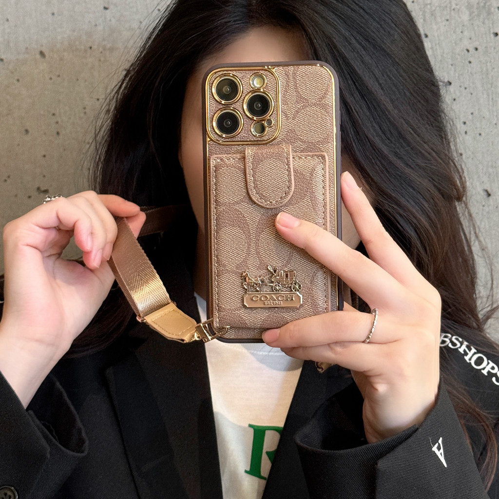 Dành Cho iPhone 16 15 Pro Max 14 Pro Max 13 12 11 PRO MAX 14 15 16 Plus Sang Trọng Có Khe Cắm Ví Thẻ Vỏ Điện Thoại Di Động Thiết Kế Cổ Điển Có Dây Buộc Vỏ Bảo Vệ