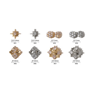 ✨Buchiliti Zircon Làm Móng Tay Trang Sức Starburst Hợp Kim Bốn Lá Rỗng Kim Cương Phụ Kiện Móng Tay 25.6.13