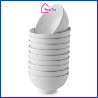 (Vỡ 1 đổi 1) Bộ bát ăn cơm trắng trơn 6 và 10 món - Set chén cơm gia đình sứ cao cấp