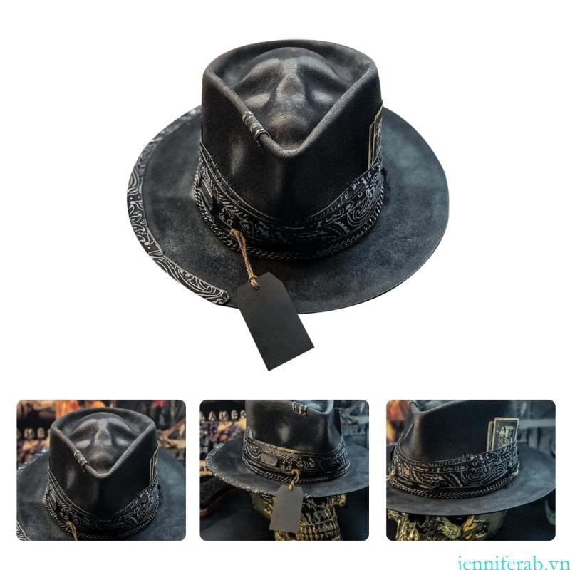 Jenniferab Skull Cowboy Cap Vui nhộn và sống động Mũ cao bồi trang trí gia đình