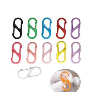 10 Cái / gói Hợp Kim Kẽm Màu Sơn Hình Chữ S Carabiner Hai Đầu Lò Xo Vòng Chìa Khóa Hành Lý Phần Cứng Mặt Dây Chuyền Tự Làm Phụ Kiện Trang Sức