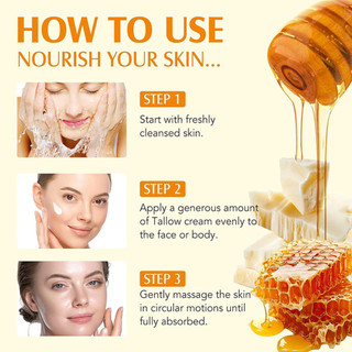 Beef Tallow Balm Natural Organic Hydrating Face Cream, Whole Body Care Face Care Tallow Face Moisturizer Skin Care