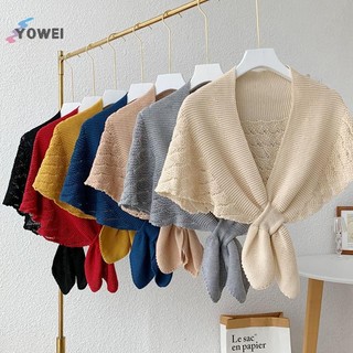 YOWEI Nữ Dệt Kim Ấm Khăn Choàng Cổ Trơn Bảo Vệ Áo Vai Cổ Giả Mùa Hè Điều Hòa Ngoài Tháp VN