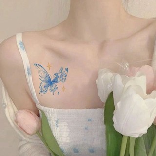 Nhãn dán hình xăm đầy màu sắc hình bướm tươi