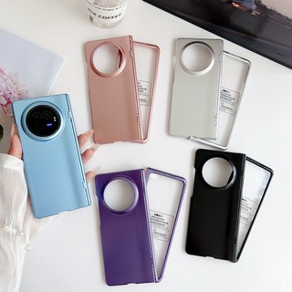 Ốp Lưng Cứng PC Siêu Mỏng Cho Vivo X Fold 3 5G Slim Tự Động Bản Lề Lò Xo Có Kính Cường Lực Cho Vivo X Fold 3 Pro