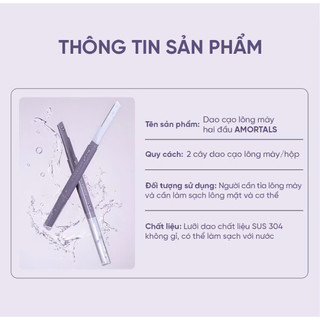 [AMO  RTALS] Bộ 2 Dao Cạo Lông Mày A. MORTALS Hai Đầu Tiện Dụng, Dao cạo Lông Mày Tỉa Lông Mày Cạo Râu tiện lợi