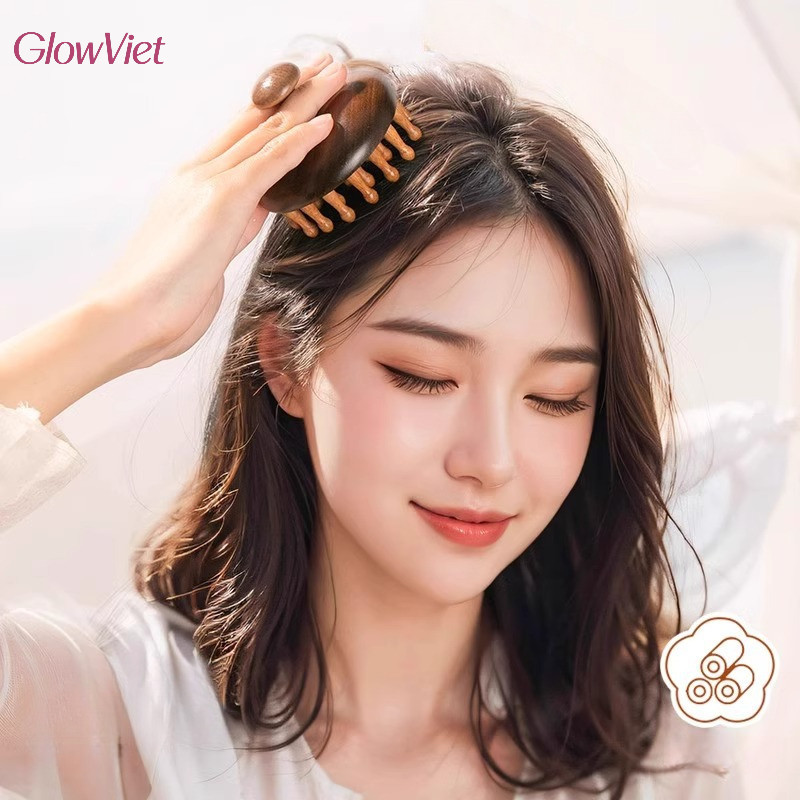Lược massage 4 trong 1 Gỗ, mát Xa Da Đầu, chống Tĩnh Điện, Làm dịu thần kinh và giảm mệt mỏi