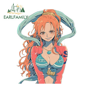 EARLFAMILY One Piece Nami Nhãn Dán Xe Đẩy Sáng Tạo Tủ Lạnh Laptop Campervan 3D Decal Ngộ nghĩnh Thời Trang Chống Thấm Nước Phụ Kiện Xe Hơi Graffiti