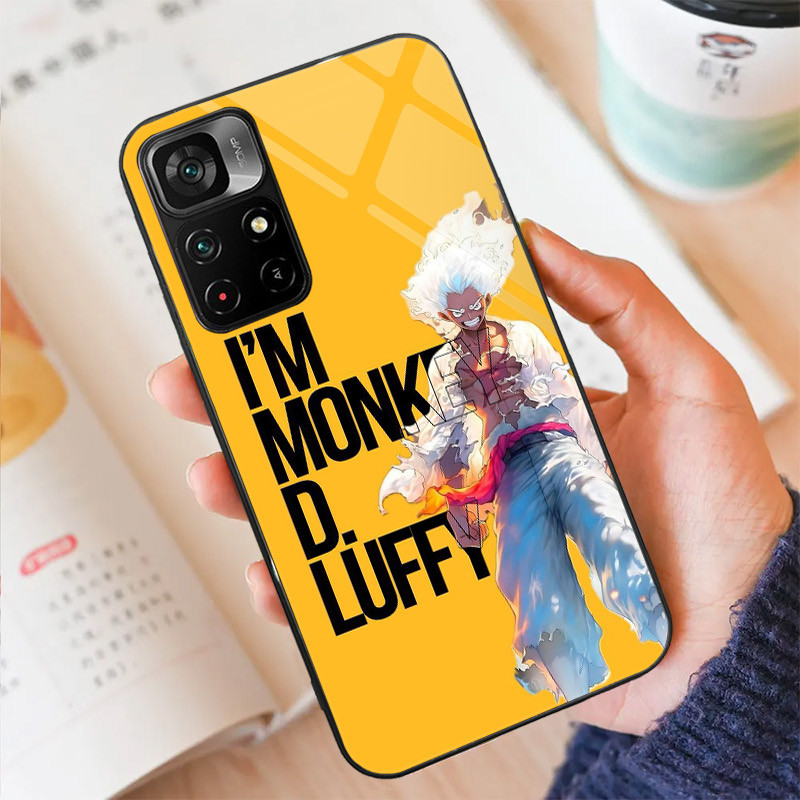 Ốp điện thoại thủy tinh one piece luffy 16 cho POCO F3 F4 F5 M3 M4 M5 M6 4G X3 X4 GT NFC X5 X6 PRO 5G