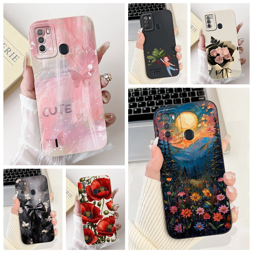 Ốp lưng ITEL S16 ITEL Vision 1 Pro Bao hoa thời trang sang trọng Kawaii Girl Vỏ điện thoại chống sốc hình mèo dễ thương