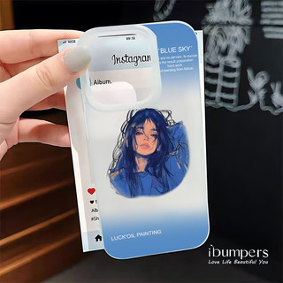 ibumpers Ốp Điện Thoại iPhone Charming Gradient Art Couple Pattern Ốp Lưng Trong Suốt Nhám Mờ Chống Bẩn Chống Sốc Cho IPhone 16 15 14 12 13 11 Pro Max IP 7 8 Plus X XS XR